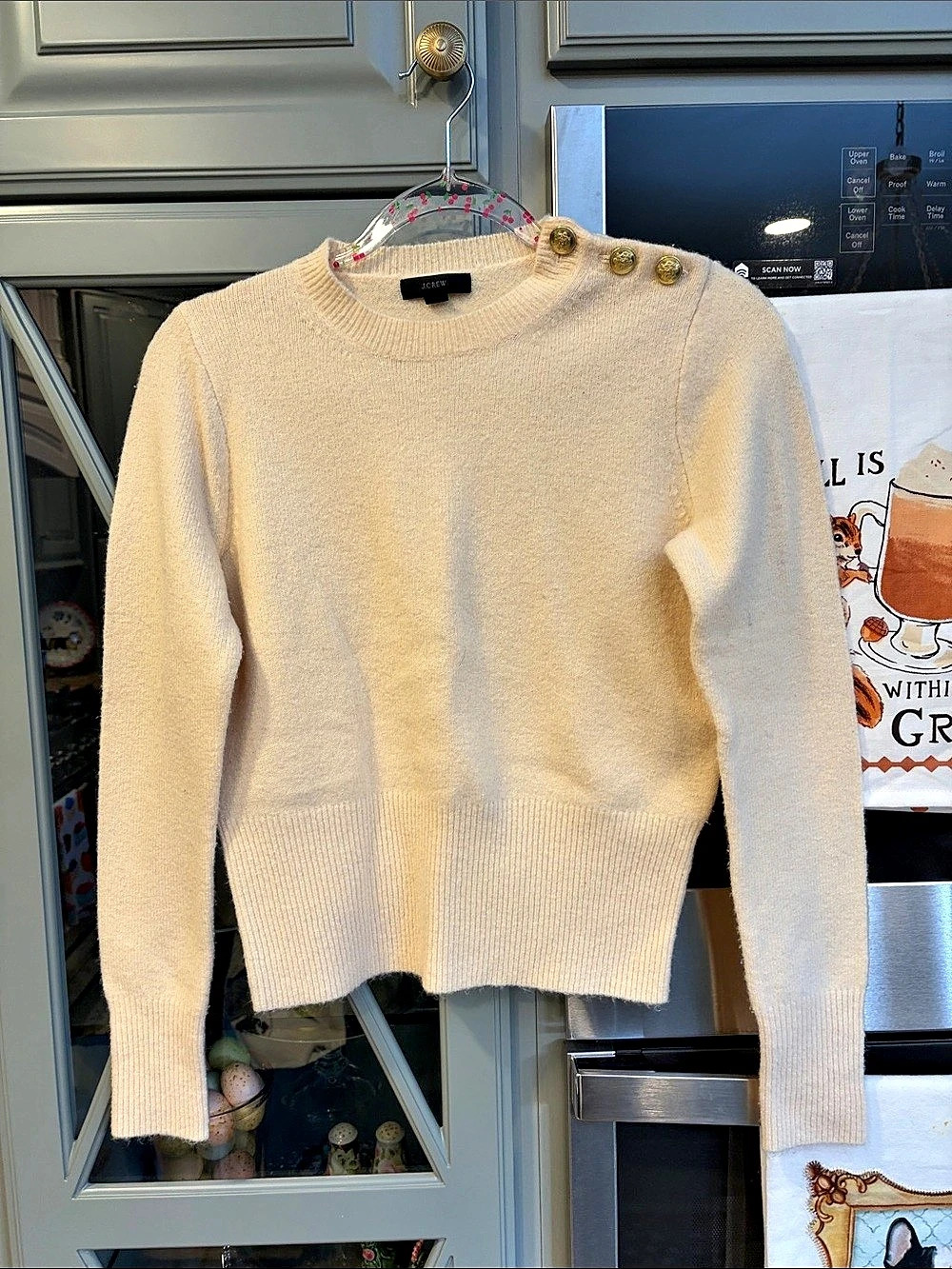 J.Crew Cream Wool Alpaca Crewneck Sweater Size Small